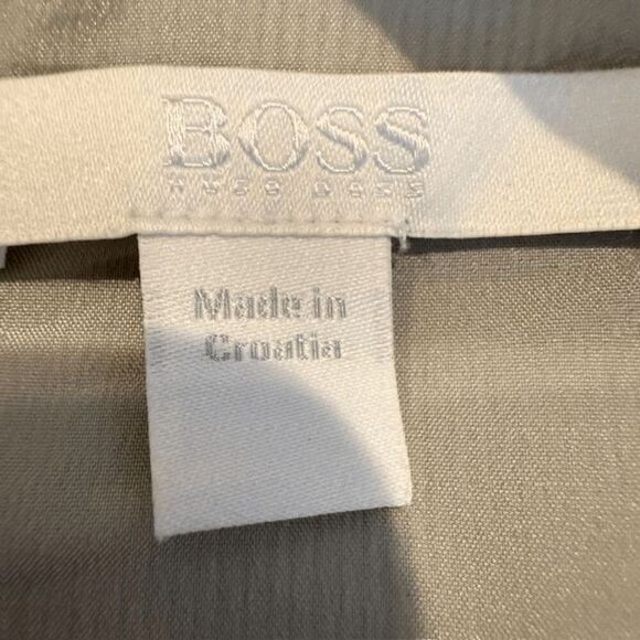 Boss Hugo Boss Diljana Dress Silver Gray Textured Sleeveless Cocktail Size 8 - Picture 7 of 16